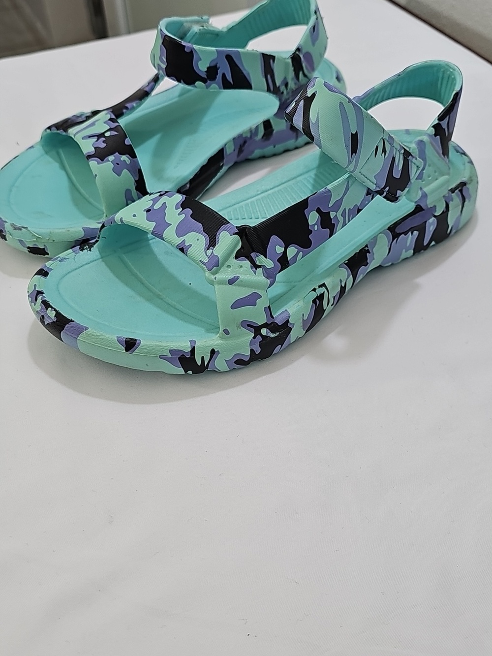 Ocean + Coast Minty Aqua Tie Dye Sandals Size 8 Womens Brands - Picture 14 of 14